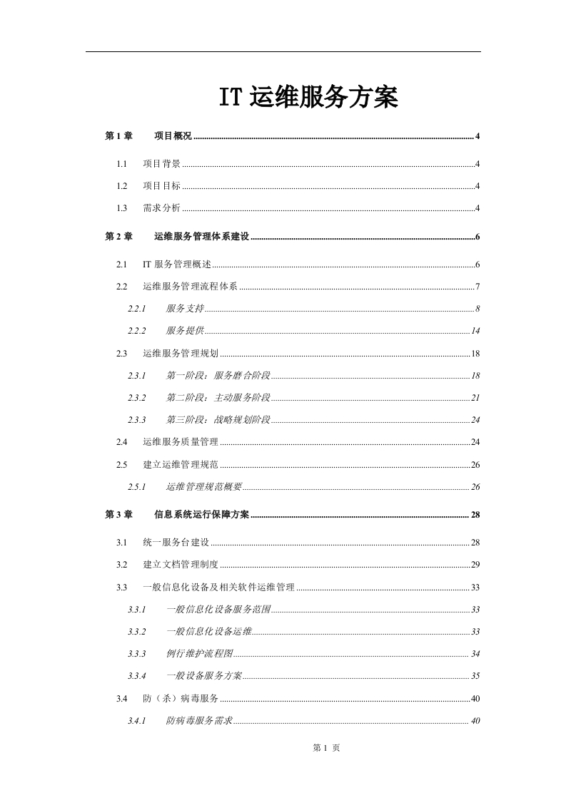 IT运维服务方案71页-三六标书网